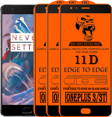 CYOR Edge To Edge Tempered Glass for OnePlus 3T(Pack of 3)