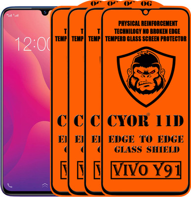 CYOR Edge To Edge Tempered Glass for VIVO Y91(Pack of 4)