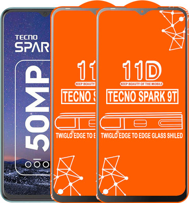 TWIGLO Edge To Edge Tempered Glass for TECNO SPARK 9T(Pack of 2)