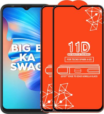 Qyist Edge To Edge Tempered Glass for TECNO SPARK 6 GO(Pack of 2)