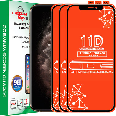 Laxdom Edge To Edge Tempered Glass for APPLE IPHONE 11 PRO MAX(Pack of 3)