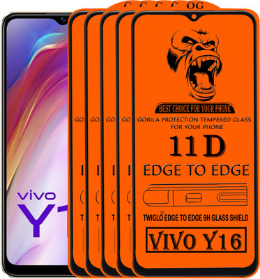 TWIGLO Edge To Edge Tempered Glass for VIVO Y16(Pack of 5)