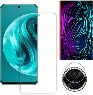 ARBAN Edge To Edge Tempered Glass for Huawei nova 12i 4G Tempered Glass Screen Protector | Anti-Scratch | Edge to Edge Full Coverage | 9H Hardness (1 FRONT SCREEN GUARD + 1 CAMERA LENS PROTECTOR + 1 FREE BACK EMBOSSED SKIN002)(Pack of 1)