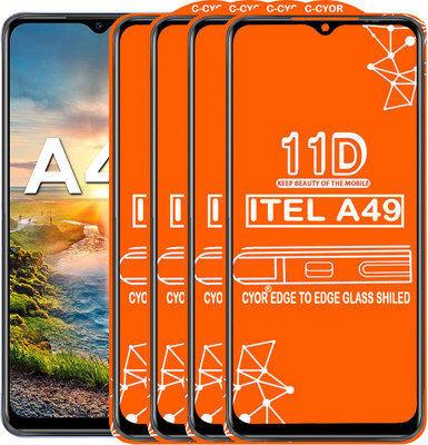 CYOR Edge To Edge Tempered Glass for ITEL A49(Pack of 4)