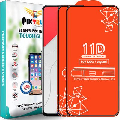 PikTrue Edge To Edge Tempered Glass for Iqoo 7 Legend(Pack of 2)