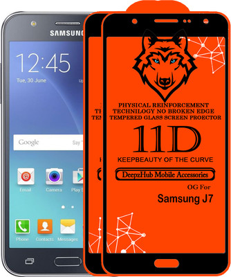 DeepzHub Edge To Edge Tempered Glass for Samsung Galaxy J7(Pack of 2)