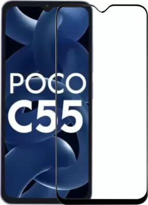 VISHZONE Edge To Edge Tempered Glass for POCO C55(Pack of 1)