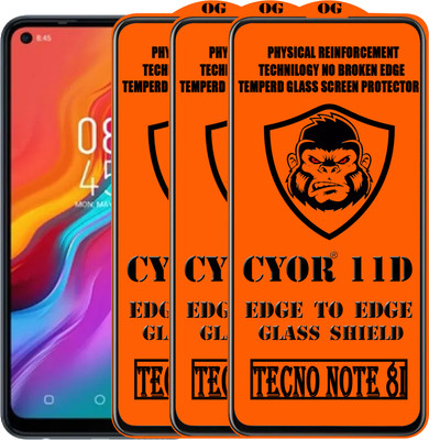 CYOR Edge To Edge Tempered Glass for TECNO NOTE 8I(Pack of 3)