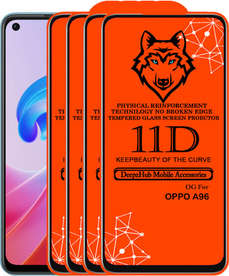 CRodible Edge To Edge Tempered Glass for OPPO A96 4G(Pack of 4)