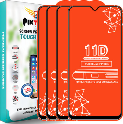 PikTrue Edge To Edge Tempered Glass for Redmi 9 Prime(Pack of 4)
