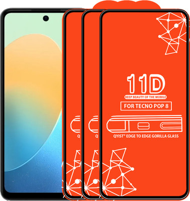 Qyist Edge To Edge Tempered Glass for Tecno Pop 8(Pack of 3)