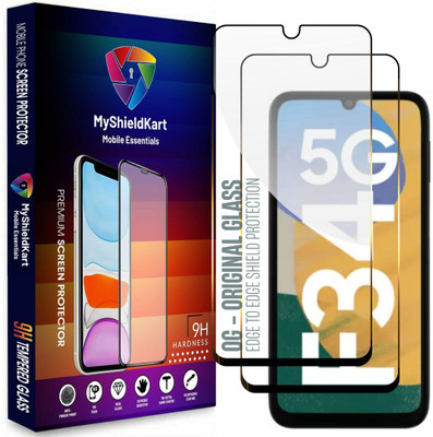 MyShieldKart Edge To Edge Tempered Glass for Samsung F34 5g | Samsung M34 5G | Samsung A24 5G**DuraGlass**Millitary Grade-Anti Explosion-Tempered Glass/Full Screen Coverage-Edge to Edge/9H Hardness/With Easy Installation Kit(Pack of 2)