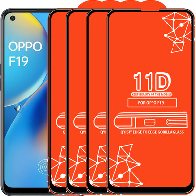 Qyist Edge To Edge Tempered Glass for Oppo F19(Pack of 4)