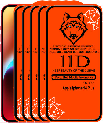 CRodible Edge To Edge Tempered Glass for iPhone 14 Plus(Pack of 5)