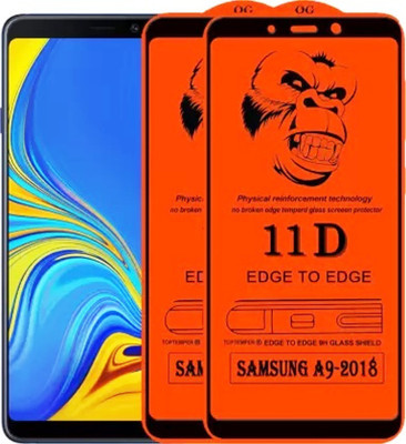 NaturalBuy Edge To Edge Tempered Glass for Samsung Galaxy A9 (2018) - Full Coverage Glass 11D Edge to Edge Tempered Glass Full Coverage Glass-11D(Pack of 2)