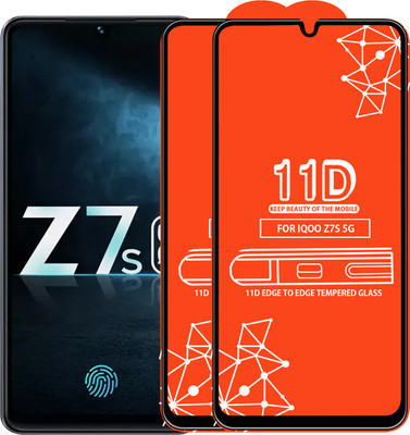 Roxel Edge To Edge Tempered Glass for Iqoo Z7S 5G(Pack of 2)