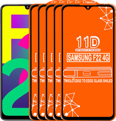 TWIGLO Edge To Edge Tempered Glass for SAMSUNG F22 4G(Pack of 5)