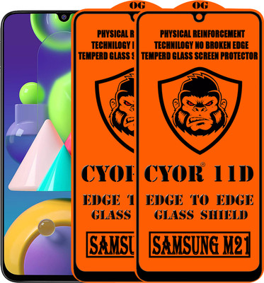CYOR Edge To Edge Tempered Glass for SAMSUNG M21(Pack of 2)