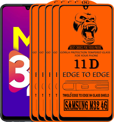 TWIGLO Edge To Edge Tempered Glass for SAMSUNG M32 4G(Pack of 5)