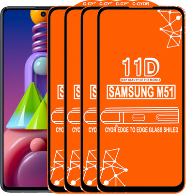 CYOR Edge To Edge Tempered Glass for SAMSUNG M51(Pack of 4)