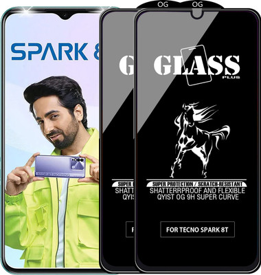 Qyist Edge To Edge Tempered Glass for TECNO SPARK 8T(Pack of 2)