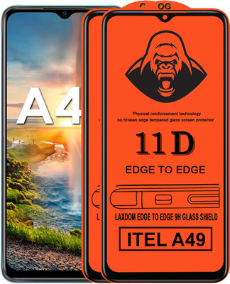 Laxdom Edge To Edge Tempered Glass for ITEL A49(Pack of 2)