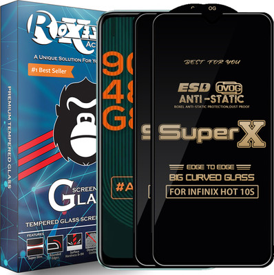 Roxel Edge To Edge Tempered Glass for INFINIX HOT 10S(Pack of 2)