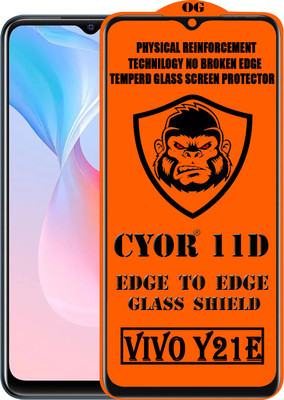CYOR Edge To Edge Tempered Glass for VIVO Y21E(Pack of 1)
