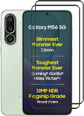 FABEKEE Edge To Edge Tempered Glass for Premium Tempered Glass Screen Protector Guard Compatible For Samsung Galaxy M56 5G (6.74 Inch, Pack of 2) | Edge to Edge Coverage With Easy to installation kit(Pack of 2)