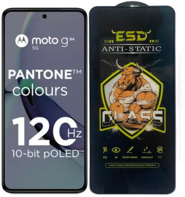 Resolute Edge To Edge Tempered Glass for Motorola G84 5G, ESD Tempered Glass, ESD Screen Protector, Anti Static, Screen Protector(Pack of 1)