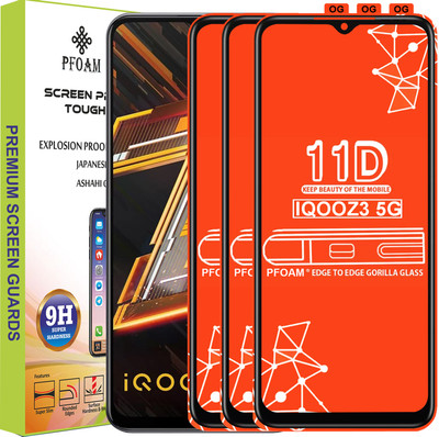 PFOAM Edge To Edge Tempered Glass for IQ00 Z3 5G(Pack of 3)