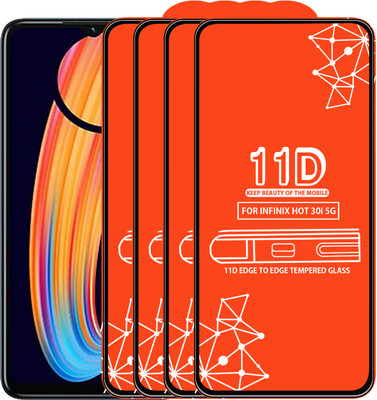 Roxel Edge To Edge Tempered Glass for Infinix Hot 30I(Pack of 4)