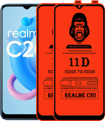Laxdom Edge To Edge Tempered Glass for REALME C20(Pack of 2)