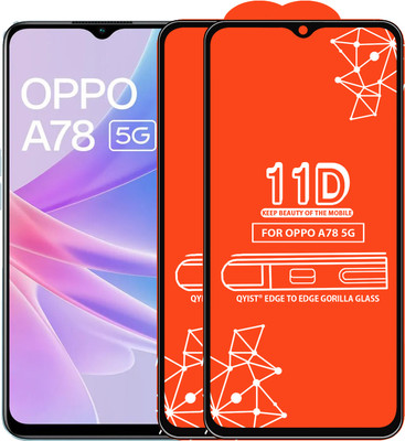 Qyist Edge To Edge Tempered Glass for Oppo A78 5G(Pack of 2)
