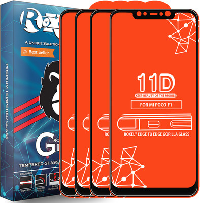 Roxel Edge To Edge Tempered Glass for POCO F1(Pack of 4)
