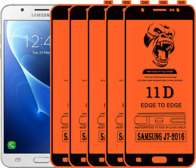 PFOAM Edge To Edge Tempered Glass for Samsung Galaxy J7 - 6 (New 2016 Edition)(Pack of 5)