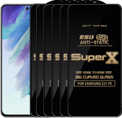 Qyist Edge To Edge Tempered Glass for SAMSUNG S21 FE(Pack of 6)