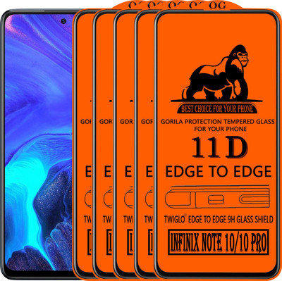TWIGLO Edge To Edge Tempered Glass for INFINIX NOTE 10 PRO(Pack of 5)