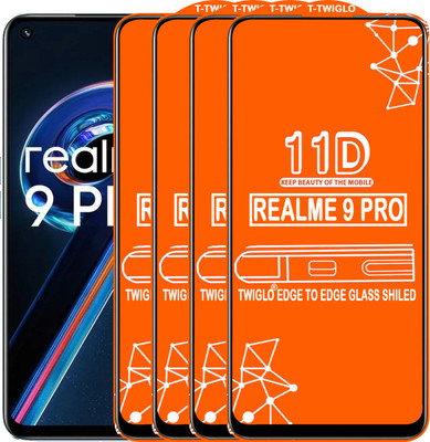 TWIGLO Edge To Edge Tempered Glass for REALME 9 PRO(Pack of 4)