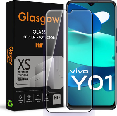 Glasgow Edge To Edge Tempered Glass for Vivo Y01, Vivo Y01A(Pack of 1)