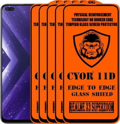 CYOR Edge To Edge Tempered Glass for REALME X3 SUPERZOOM(Pack of 5)