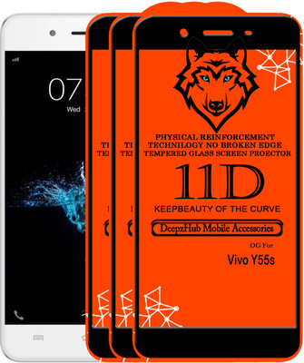 CRodible Edge To Edge Tempered Glass for VIVO Y55s(Pack of 3)