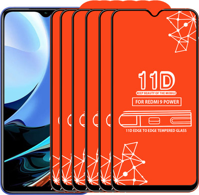 Qyist Edge To Edge Tempered Glass for Redmi 9 Power(Pack of 6)