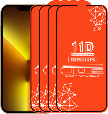 Qyist Edge To Edge Tempered Glass for Iphone 13 Pro(Pack of 4)