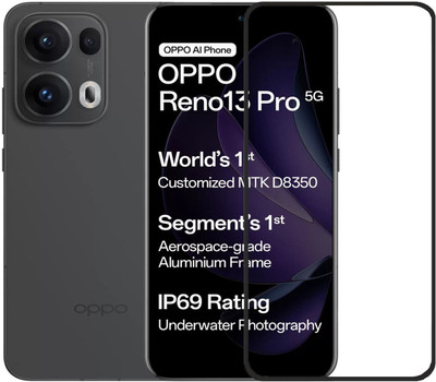 BRENZZ Edge To Edge Tempered Glass for OPPO Reno13 Pro 5G, OPPO Reno13 PRO(Pack of 1)