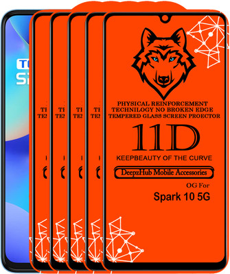 DeepzHub Edge To Edge Tempered Glass for Tecno Spark 10 5G(Pack of 5)