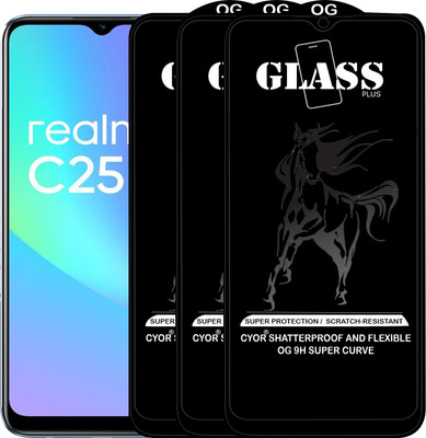 CYOR Edge To Edge Tempered Glass for REALME C25S(Pack of 3)