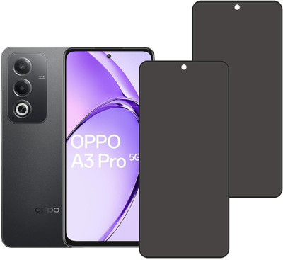SPRITZEN Edge To Edge Tempered Glass for Oppo A3 Pro 5G, privacy Glass(Pack of 2)