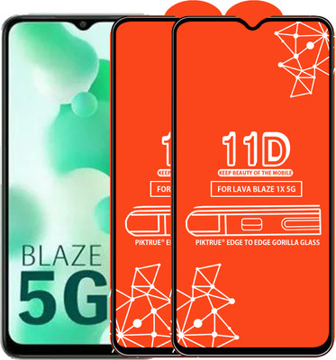 PikTrue Edge To Edge Tempered Glass for LAVA BLAZE 1X 5G(Pack of 2)