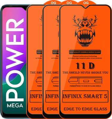 Forego Edge To Edge Tempered Glass for Infinix Smart 5(Pack of 3)